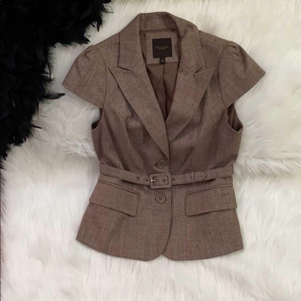 Brown Belted Short Sleeve Jacket
